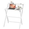 70 cm Folding Computer Desk with Monitor Shelf - White
