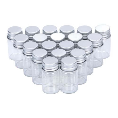 TKY Miniature Glass Bottles, 22 X 40mm, 7ml, Pack of 20, for Small Item Storage