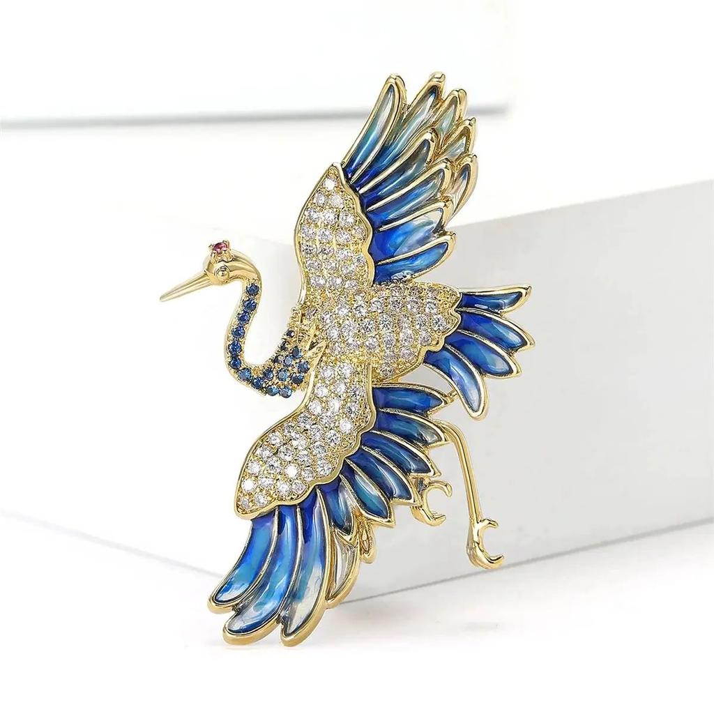 Pc Fashion Exquisite Crane Brooch Pin Creative Personalized Jewelry Accessories Party Birthday Gifts Suitable for Men and Women