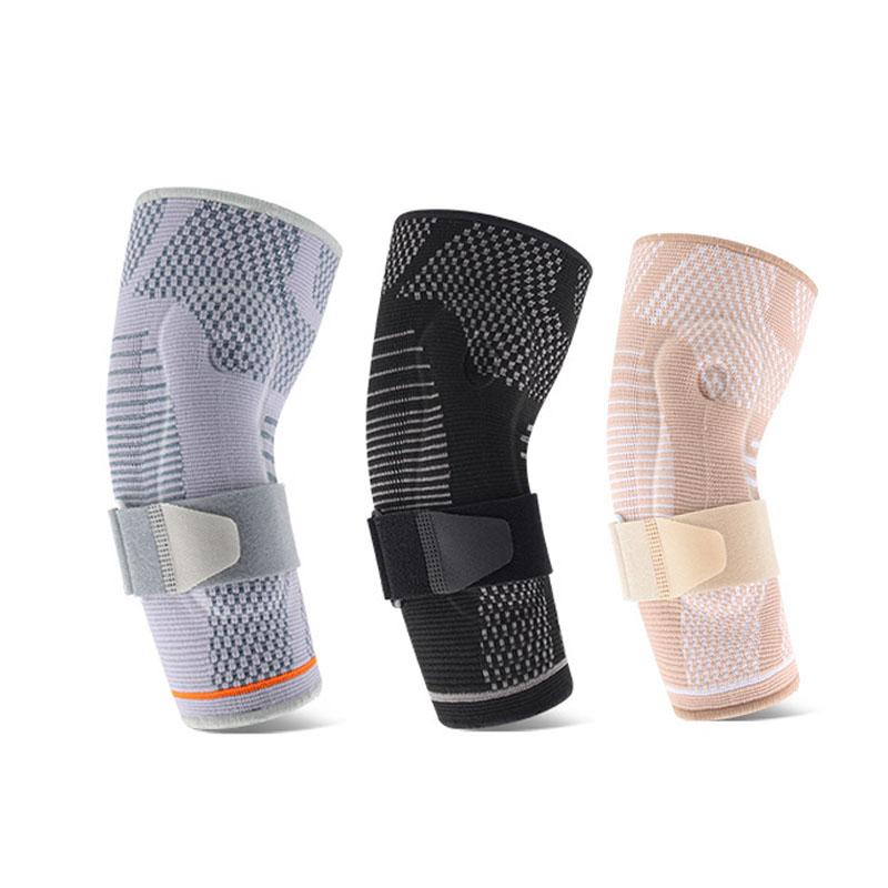 1 Piece 3D Woven Silicone Compression Sleeves Elbow Pads With Strap Adjustable Unisex Elastic Elbow Brace Arm Sport Support