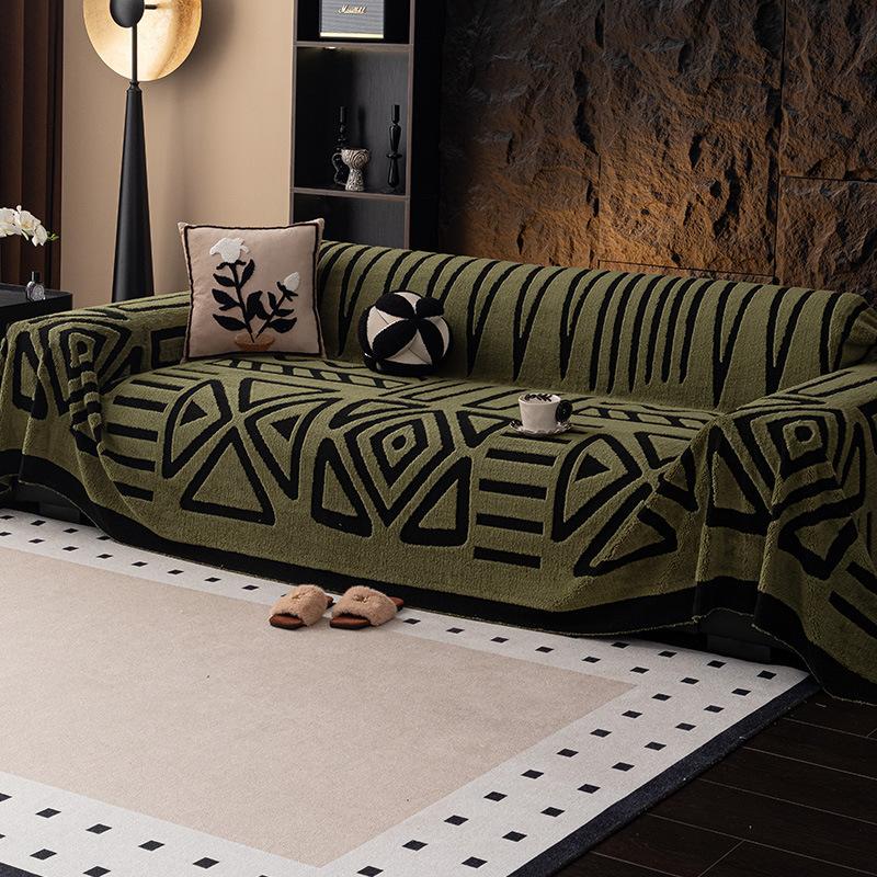 Shu cotton lint sofa cover cloth towel sofa blanket all-inclusive universal cover dust-proof and non-slip bohemian wind 180130cm зелёный 1690₽