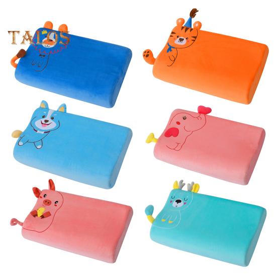 Ergonomic Kids Pillow Wave Wedge Shape Soft And Elastic Memory Foam Cartoon Embroidery Washable Case Supportive Better Sleep Quality Pillow