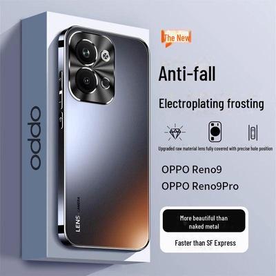 Oppo Reno9 Lens Cep Telefonu Kılıfı Reno12 Pro için - Reno11/10 için Elektrokaplama Buzlu Koruyucu Kılıf