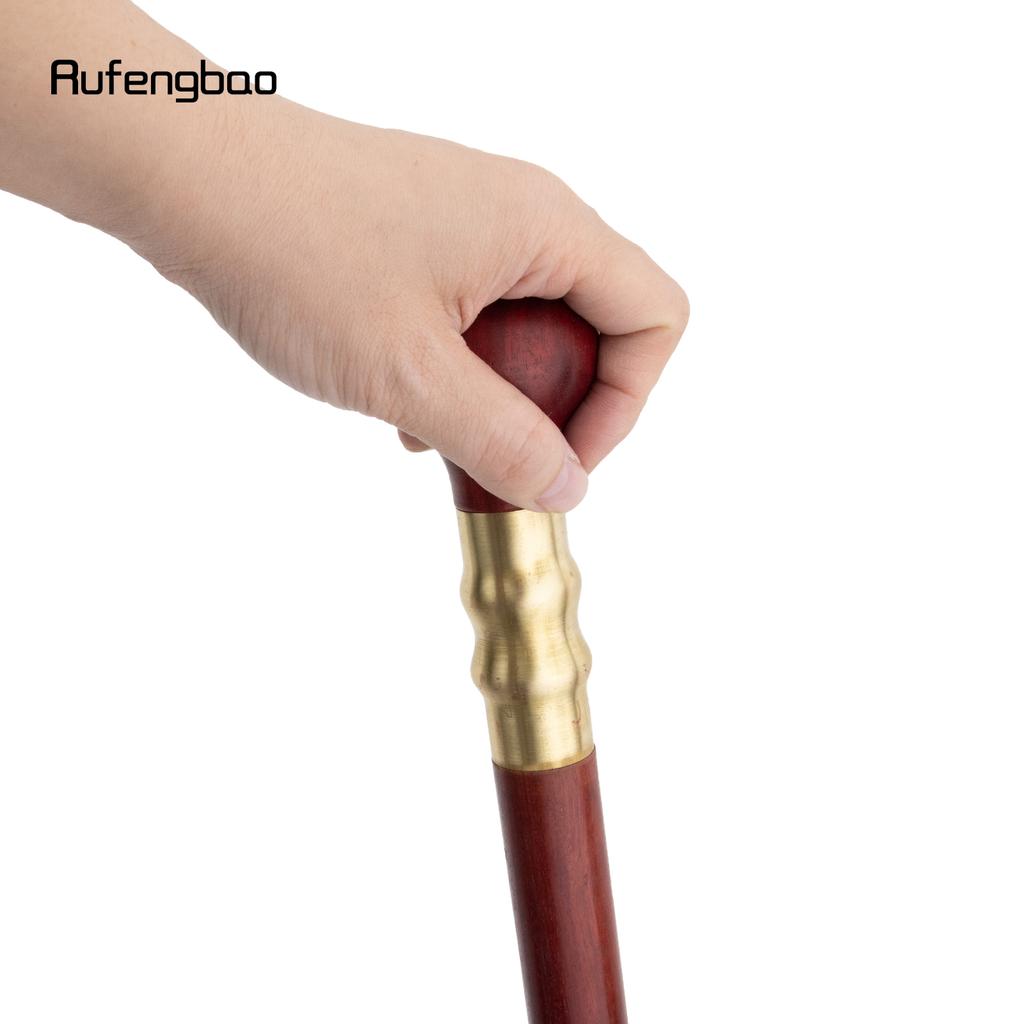 Red Round Wooden Single Joint Walking Stick Decorative Cospaly Party Wood Walking Cane Halloween Mace Wand Crosier 87cm