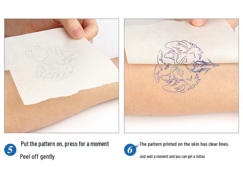 A4 Tattoo Transfer Carbon Paper - 4 Sheets for Hand-Drawn Patterns