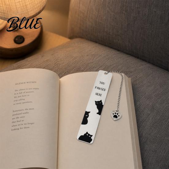 Creative Cat Bookmark Cute Bookmark Funny Metal Page Marker with Stainless Steel Quotes
