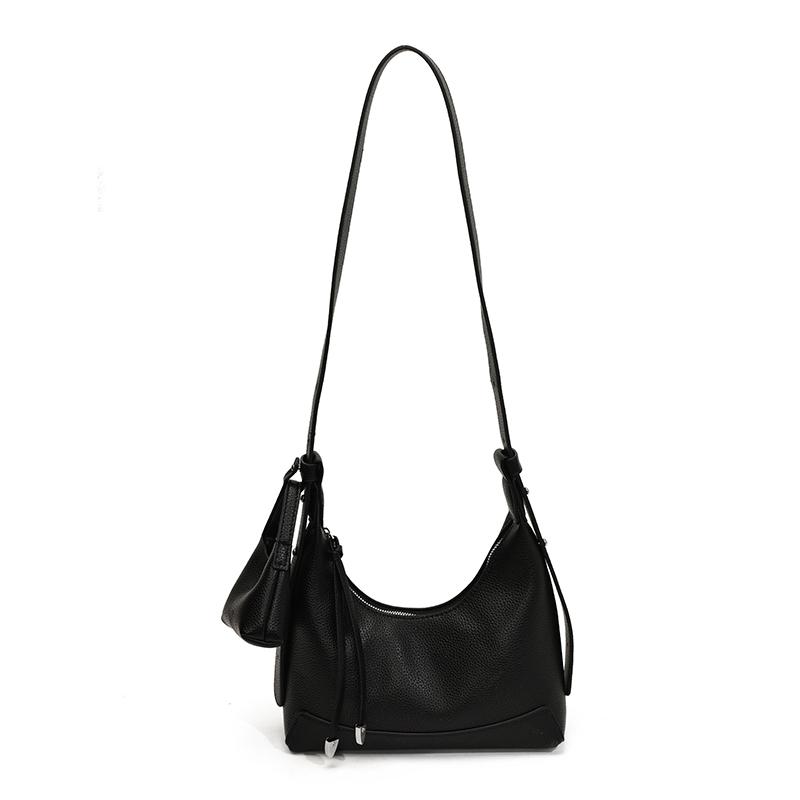2025 Fashion New Sense of Luxury PU Half Moon Shoulder Bags Solid Zipper Stylish Design High Quality Crossbody Bags for Women