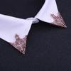 Retro Pattern Triangle Collar Pin Accessories Fashion Men and Women Hollow Crown Collar Brooch Collar Corner Badge