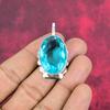 Blue Topaz 925 Solid Sterling Silver Pendant, Handmade Gemstone Pendant Jewelry, Gifts For Wife Brand New Pendant