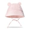 Summer Baby Comfortable Solid Color Little Hat Baby Pure Cotton Bear Ear Fisherman Hat Children Sunshade Hat