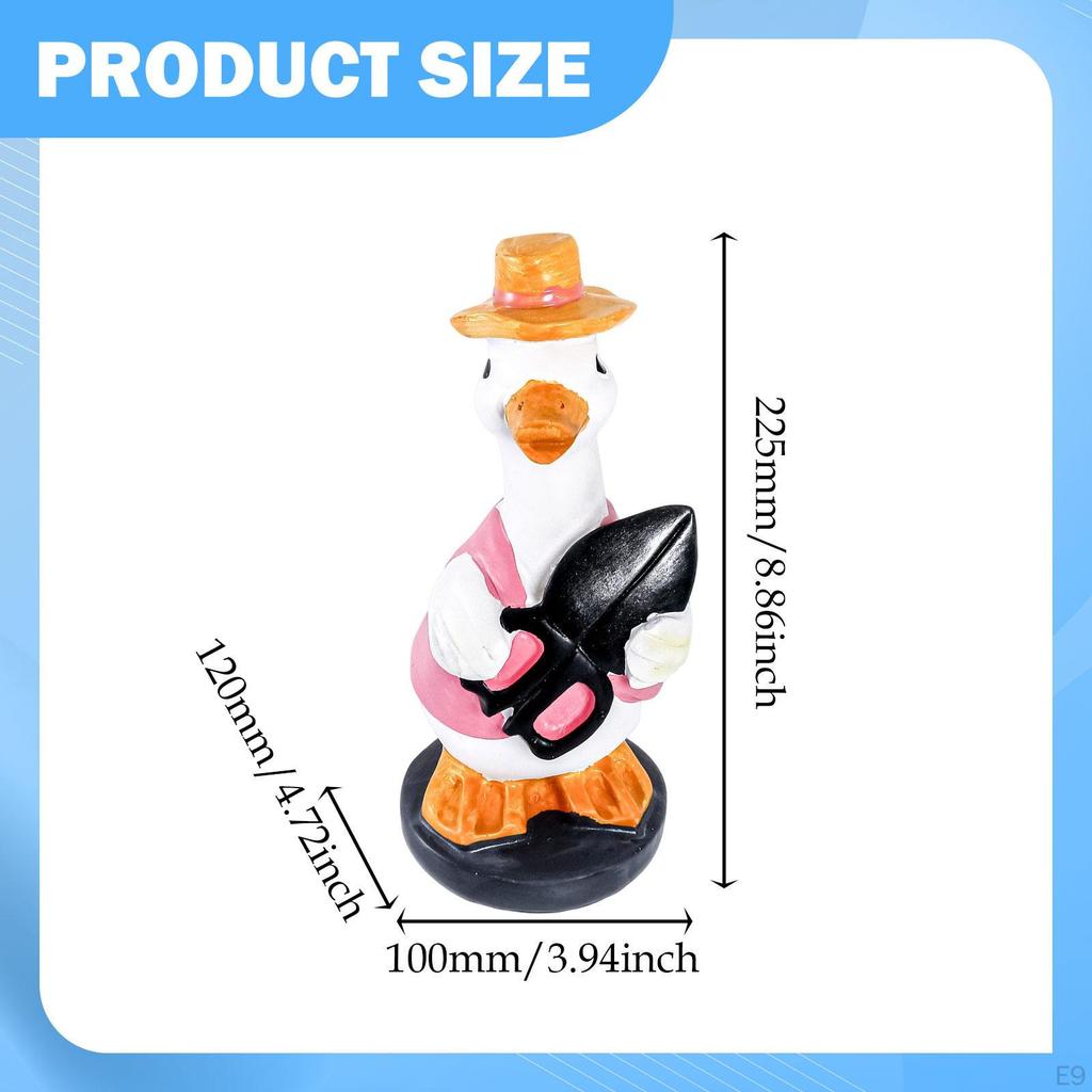 Duck Figurine Garden Statue Cartoon Decorative Housewarming Decor Resin for Home Outside Porch