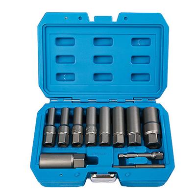 11Pcs Bolt Nut Extractor Set Stripped Nut Remover Set Broken Lug Nut Extraction Remover Socket Set
