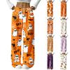 Damen Flanell Schlafanzughose für Halloween Gerade geschnitten Feiertags Loungewear Nachtwäsche