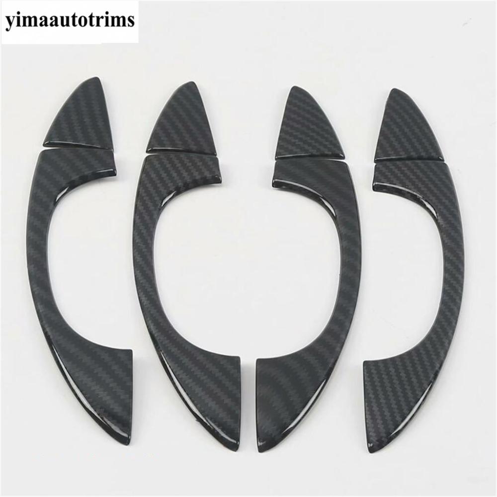 Side Door Handle Decoration Cover Trim ABS Chrome / Carbon Fiber Accessories Exterior Kit For Volkswagen T-Roc T Roc 2018 - 2025