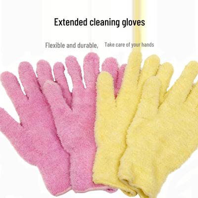 Ultra-Fine Fiber Dust Removal Gloves - Extended Coral Fleece for Household Cleaning and Car Washing