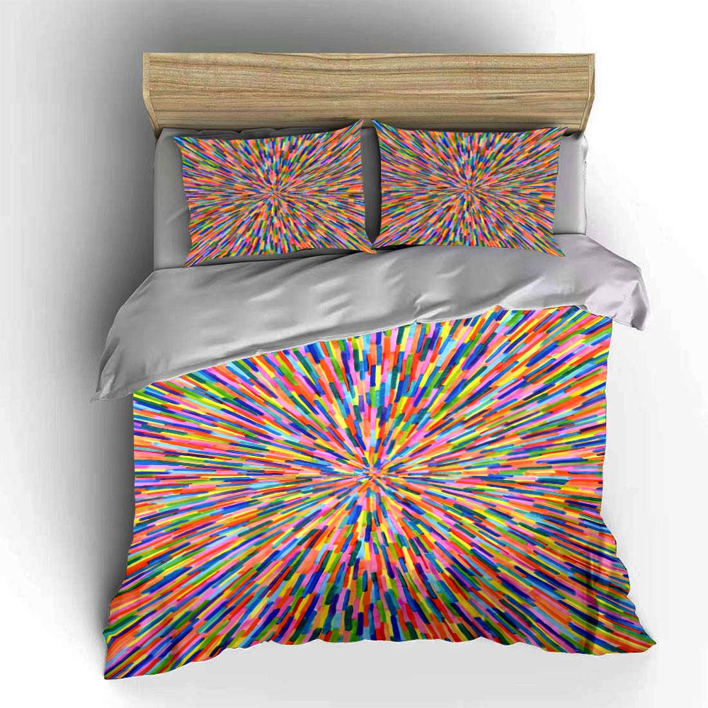 Colorful radial stripe burst. Bedding sets Duvet cover sets Duvet covers Pillowcases(1 * Duvet Cover 2 * Pillowcases without duvet insert)
