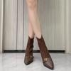 High Heels Ankle Women's Boots Pointed Toe Sexy Shoes for Women 2025 New Side Zip Classic Daily Boots Women Boots Botas