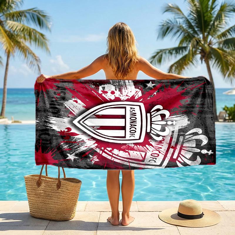 Asciugamano da Spiaggia Monaco FC Stampa Asciugatura Rapida Microfibra Assorbente Portatile da Viaggio Asciugamano da Nuoto