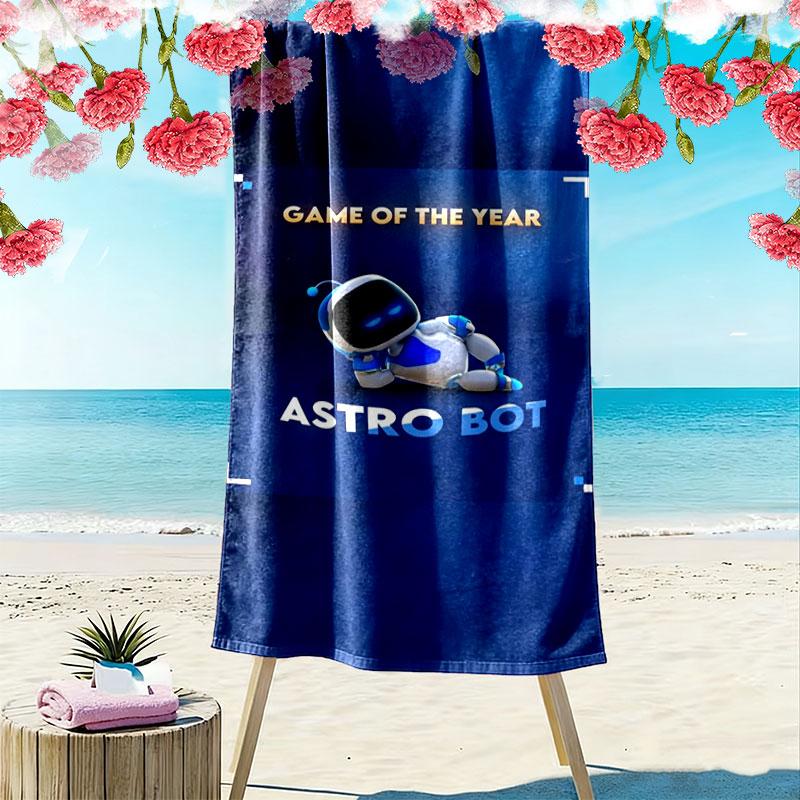 ASTRO BOT Aufdruck Strandtuch, Großes Weiches Schnelltrocknendes Handtuch für Strand Camping Schwimmen