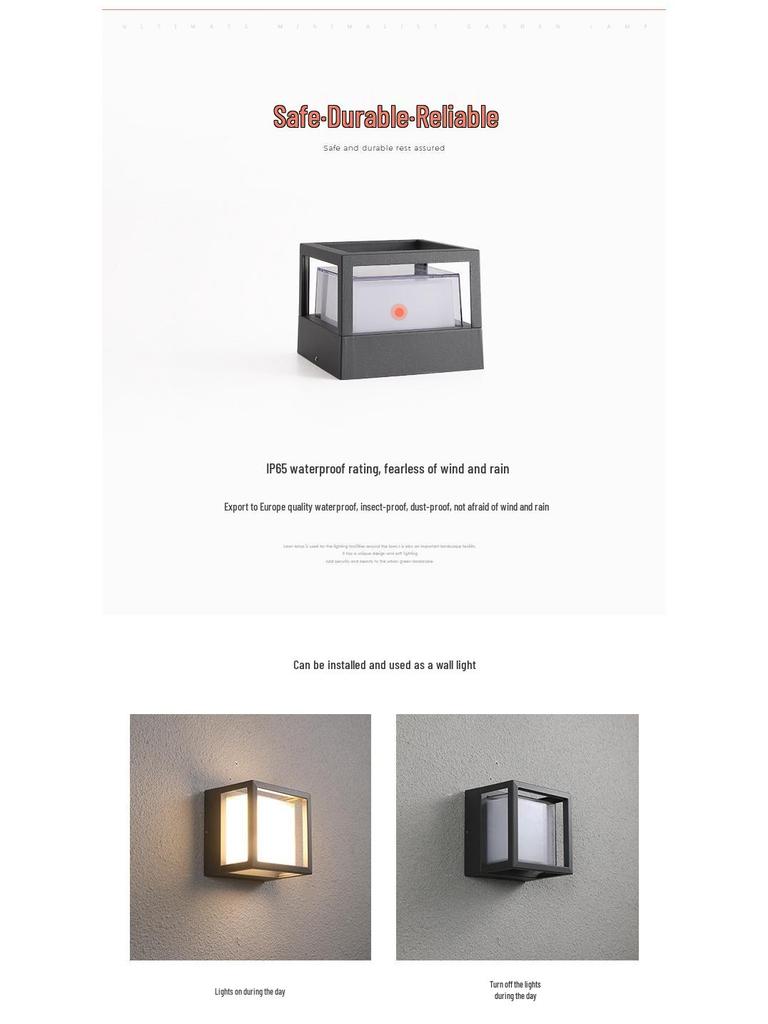 Dual-Use Waterproof Outdoor Pillar Light for Garden, Courtyard, or Gate