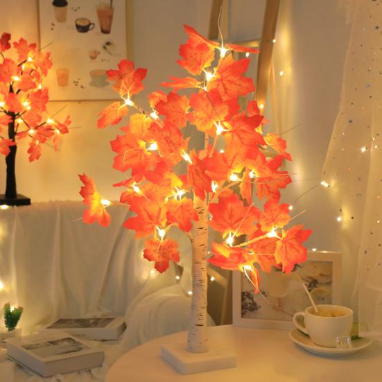 Maple Trees with Lights DIY Branches Maple Leaf Light Fall Thanksgiving Decorations for Home Wedding Indoor Party