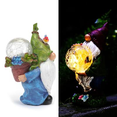 Resin Handicraft Solar Landscape Lamp Dwarf Goblin Dwarf Garden Ornament Garden Lamp