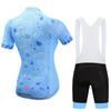 Breathable Summer Short Riding Bicycle Cycling Clothing Set Women Sport Jerseys Suits White Bib Pants Bicycle Clothes Race Bicycle Wear Tights