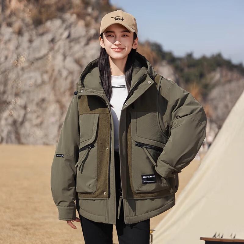 

YAYA 2024 Унисекс Легкая Пуховая Куртка для Активного Отдыха с Флисовыми Вставками XL