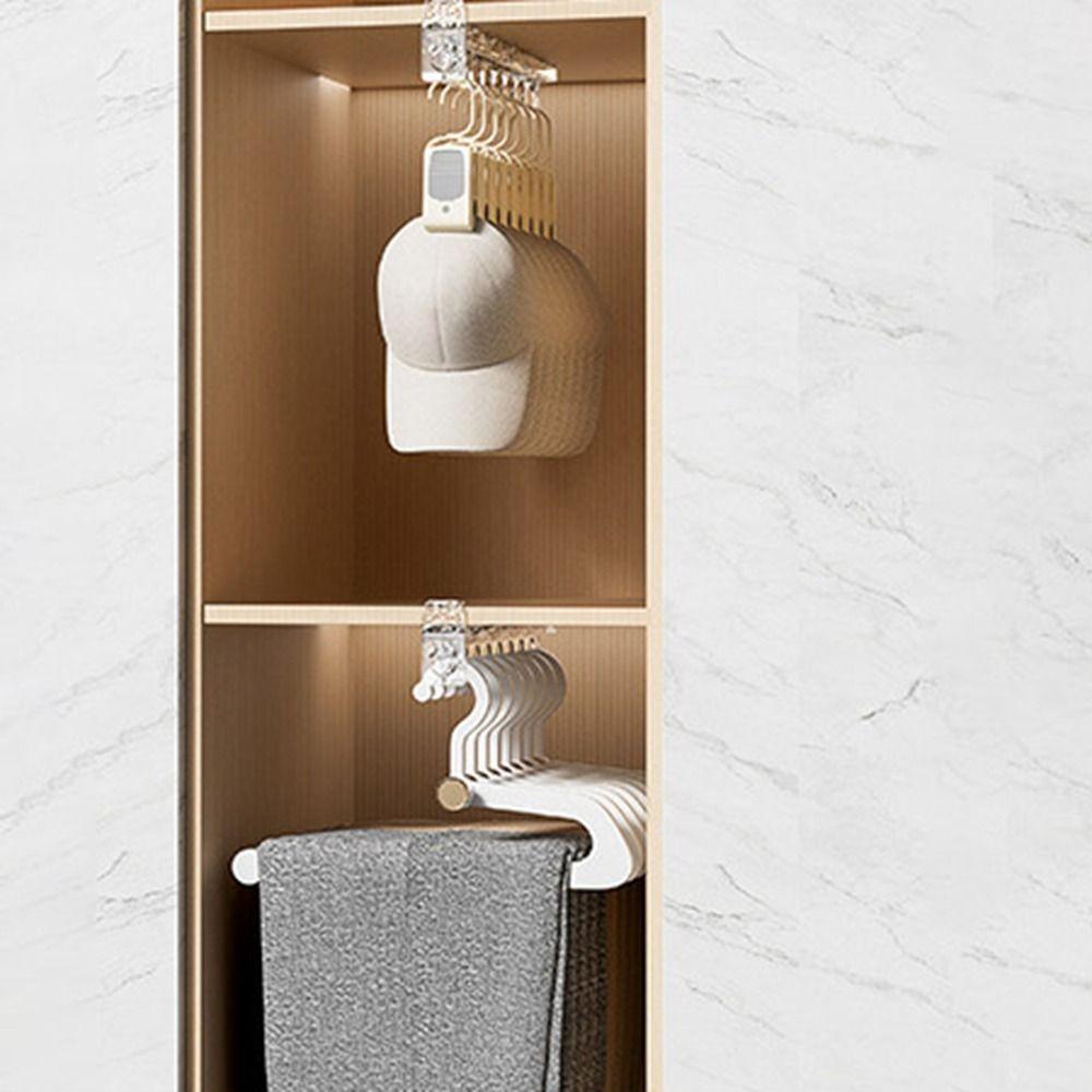 Pull Out Slide Rail Clothes Pants Hanger Plastic Built-In Trouser Rack for Home