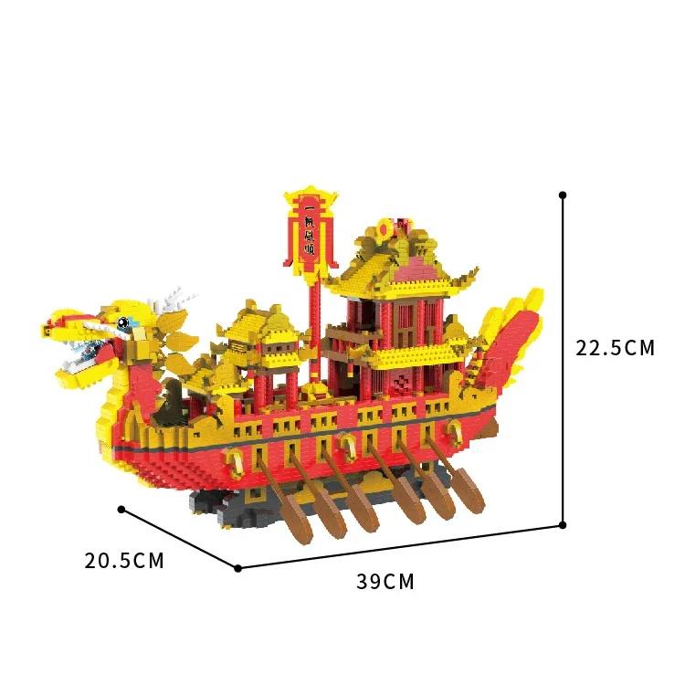 ToylinX Traditional Chinese Lion Dance Micro Blocks for Kids - Chinese Style Mini Toys, Festival Gifts & Desktop Ornaments