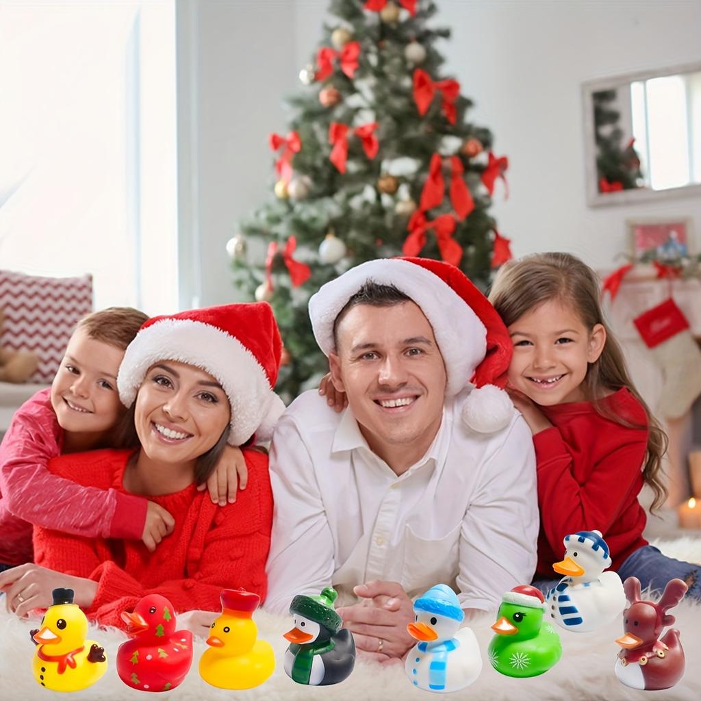 12pcs Rubber Duck for Christmas Party Assortment Ducks Bulk Mini Rubber Duckies for Kids Birthday Best Giving Gifts Party Favors