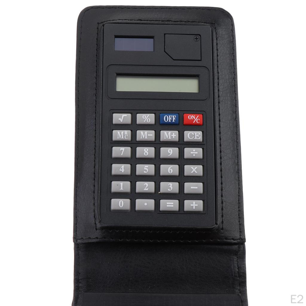 Läder anteckningsbok anteckningsblock konferensmapp med kalkylator