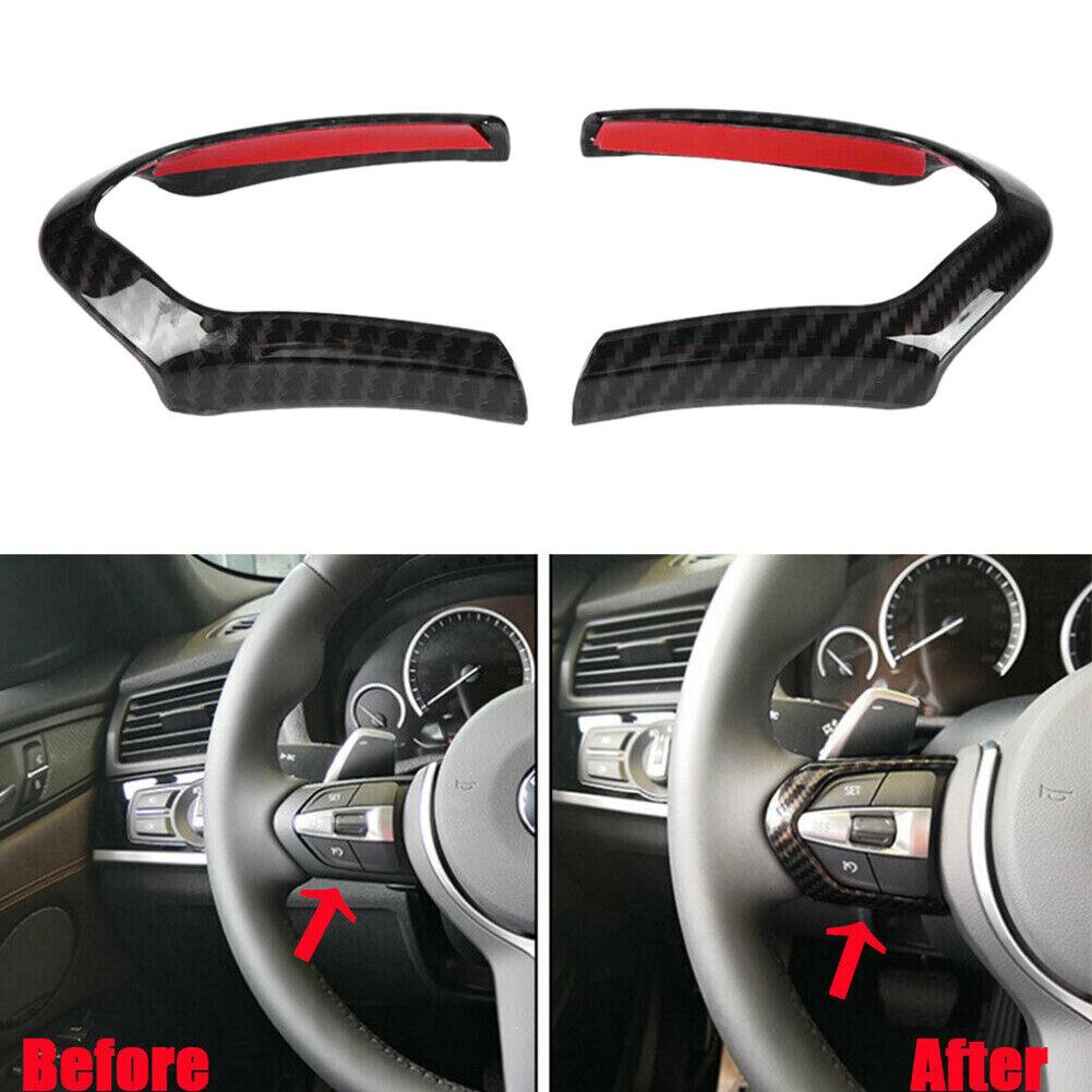 Carbon Fiber Steering Wheel Button Cover Trim Suitable For BMW F10 F20 F22 F30 F32 F36 F12 F15 F16 F25 F26