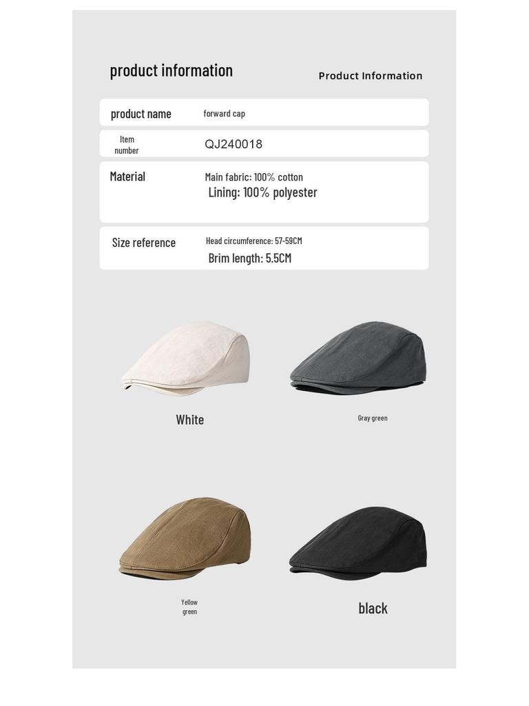 Women's Unisex Forward Cap - Simple, Versatile, Breathable, Available in Four Styles for Spring and Autumn