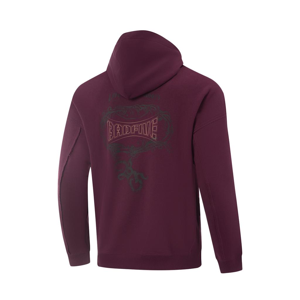 Li Ning Badfive Buchstaben-Print Sport-Hoodie Herren Hoodies AWDVG63-2