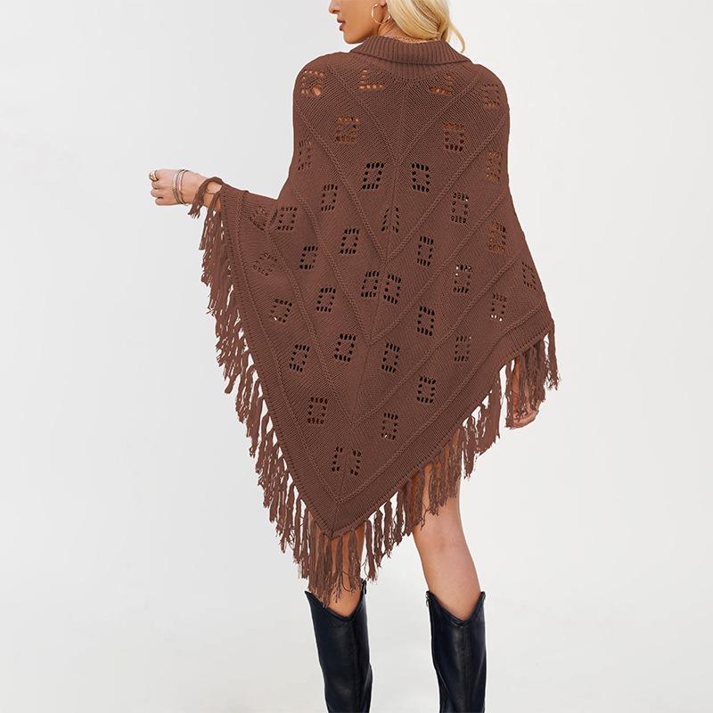 New Autumn and Winter Women's Clothing Fashion Shawl Fringed Knitting
