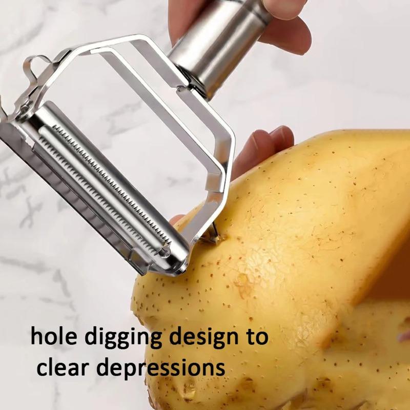 3 BUC Peeler de Legume pentru Bucătărie Oțel Inoxidabil Răzătoare de Pepene Dublu Cap Peeler de Uz Casnic Multi-Funcțional Peeler de Fructe și Legume