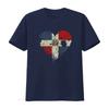 Love Dominican Republic Flag Heart Shaped Distressed Design 100 Cotton Unisexs T Shirt Vintage Unisex Stylish Slightly