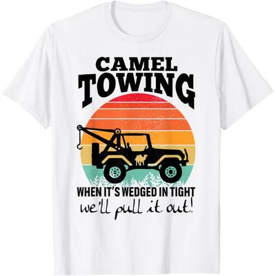 Retro Kamel Ziehend Sarkastische Zitate Leben Ohne Mich Lustiges T-Shirt