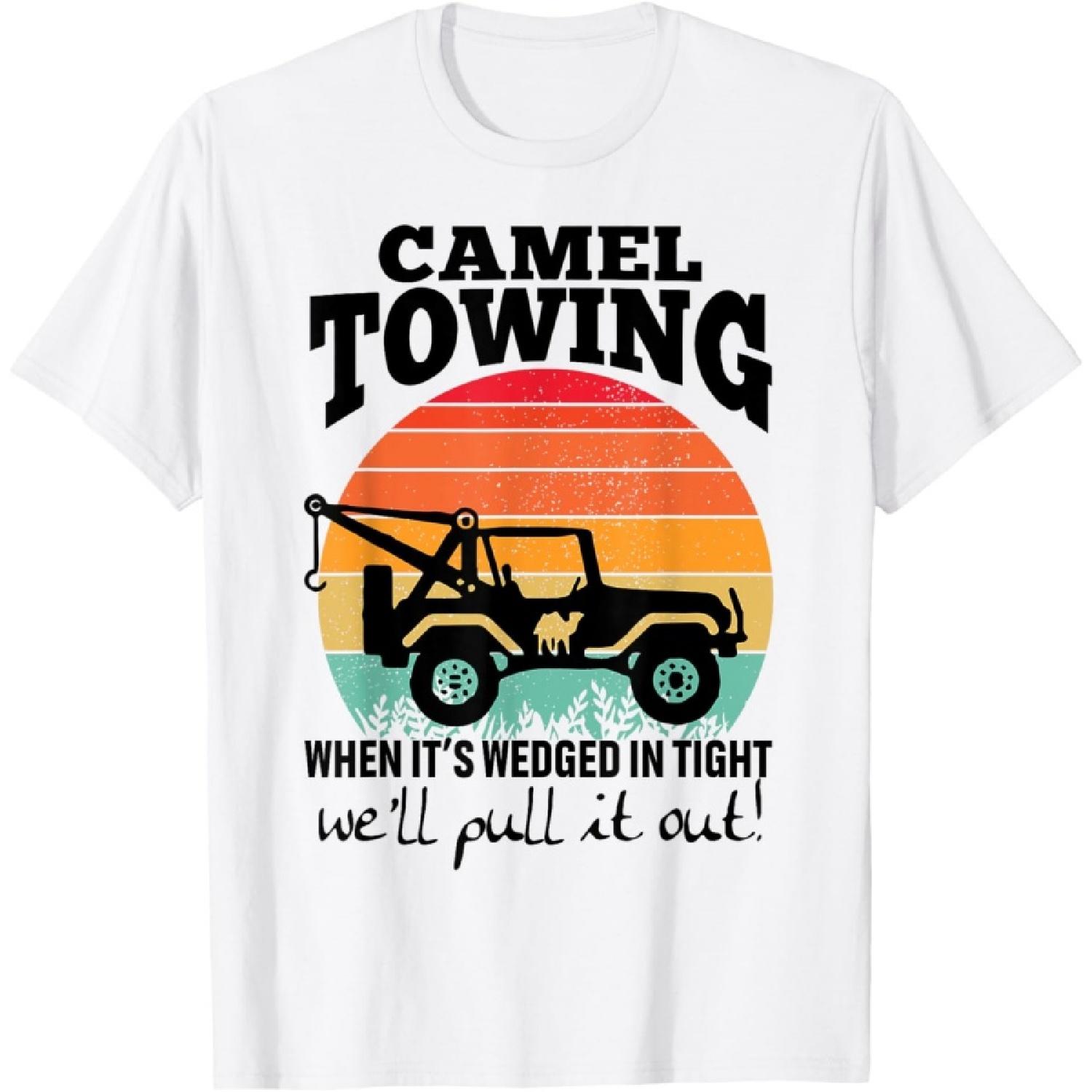 Retro Camel Towing Sarcastic Quotes Life Without Me Funny T-Shirt XXXXXL белый