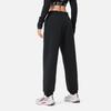 Li-Ning Loose Mid Waist Warm Fleece Lined Drawstring Knitted Sports Pants Women bottoms Black AYKU542-1