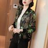 Women's Chiffon Sun Protection Clothing Thin Zip Cardigan Jacket Printed Thin Long Sleeve Casual Jacket Simple Commute Sun Protection Top