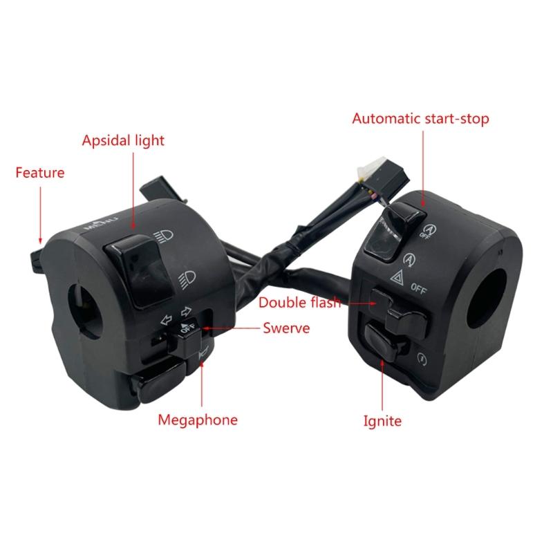 22mm Motorcycle Handlebar Control Switches Replacement Horn Button Turn Signal Headlamp Start Switch for NVX155 NMAX15