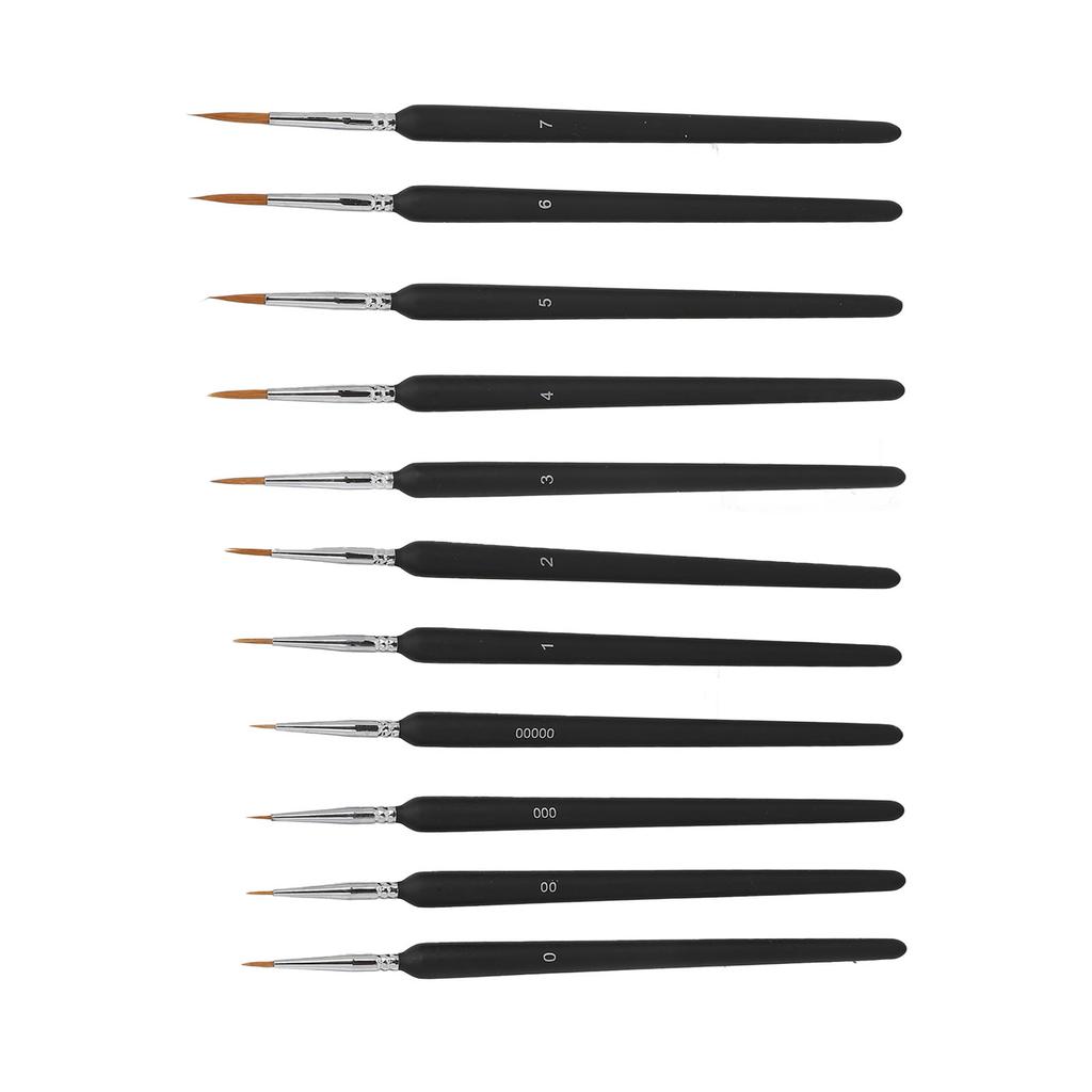 11PCS Fine Detail Paint Brush Set Multipurpose Soft Texture Thin Tip Paint Brushes Miniature Model Brushes for Art