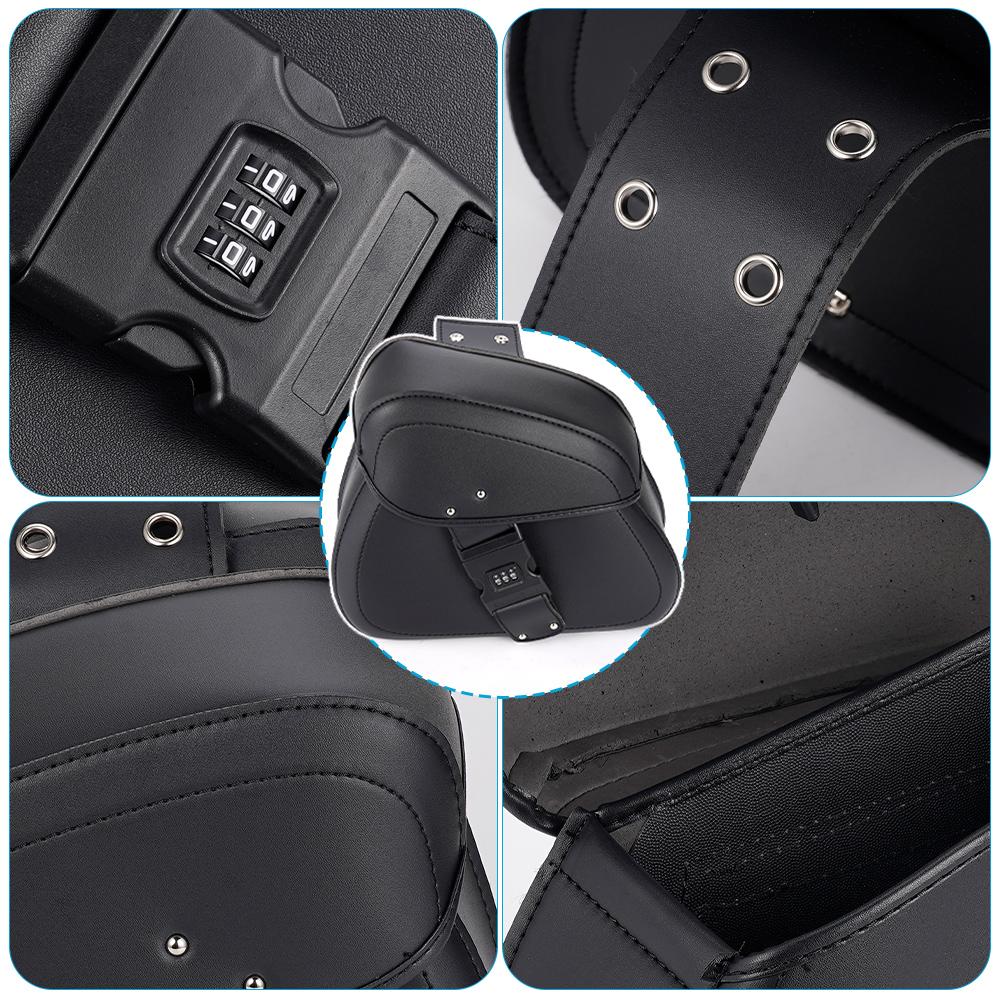 A Pair Motorcycle Saddlebags Motor Bag Tail Bag Waterproof PU Leather Backpack Large Capacity Universal for Honda Cruise Prince