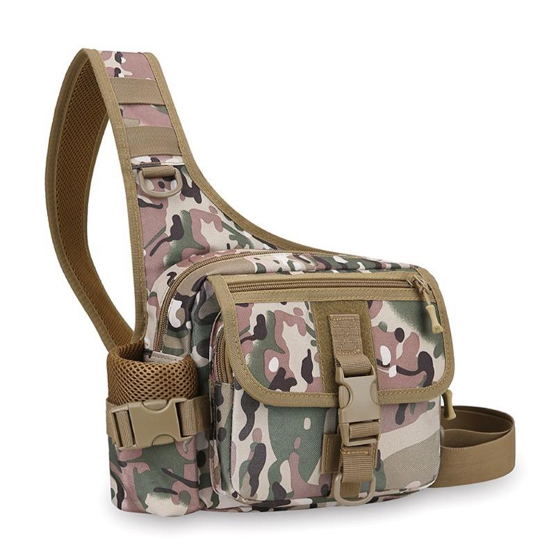 Breast bag Men's outdoor sports Luya bag New large-capacity Oxford cloth multi-functional breast bag Tactical messenger bag
