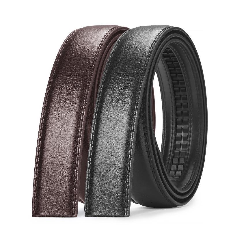 Guanpin Men's 3.1CM Two-Layer Leather Belt with Automatic Buckle