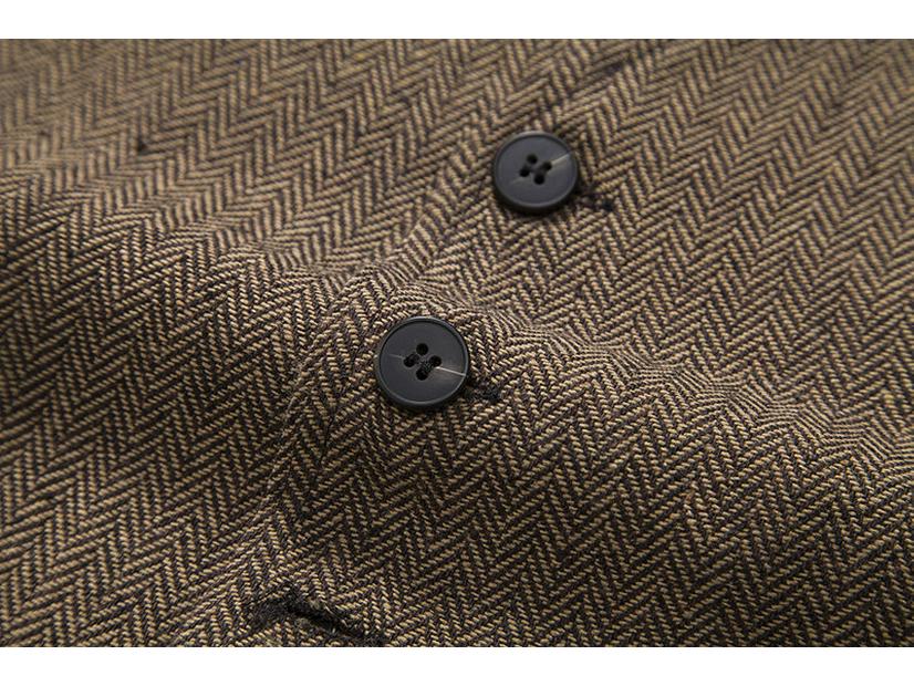 Retro Single-Breasted Men's Suit Vest with Three-Dimensional Pockets