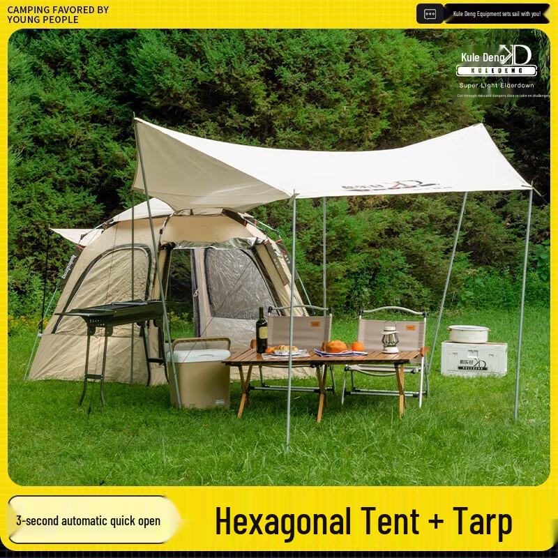 

Kuleduo KD Hexagonal Camping Tent with Tarp