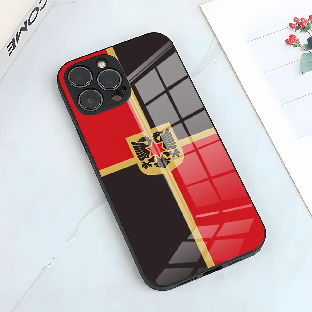 

Albania Albanians Flag Phone Case For IPhone 17 Pro Max 15 Pro 16 14 Plus 12 13 Mini 11 Pro Shockproof Glass Cover iPhone15 Pro